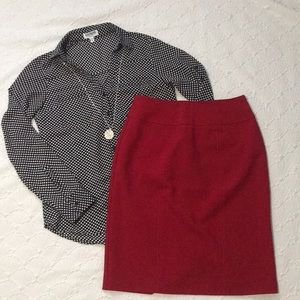 Worthington Red Pencil Skirt
